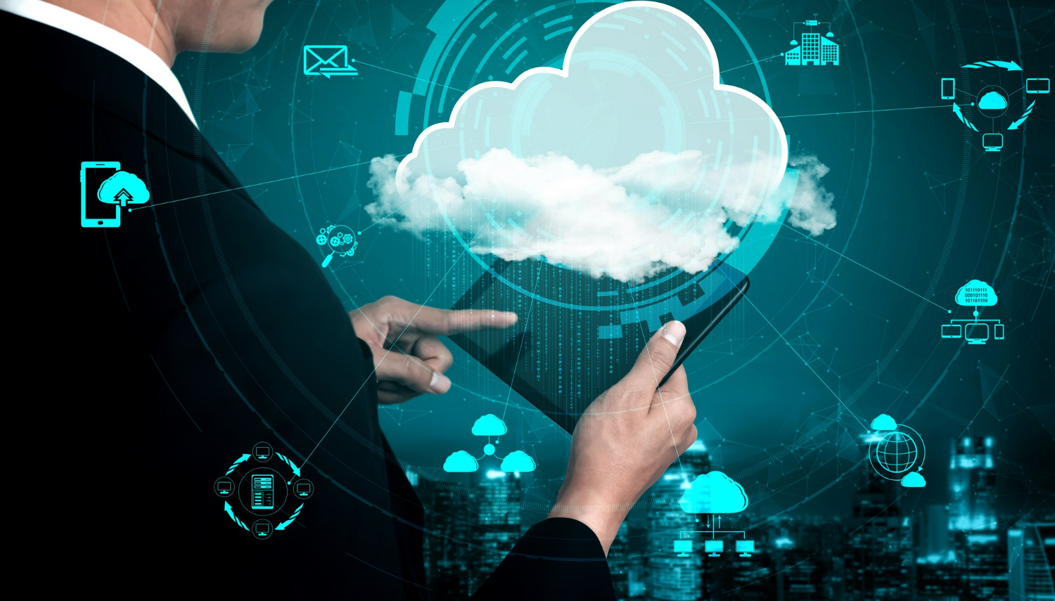 Cloud Computing Technology Online Data Storage Business Network Concept